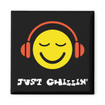Just chillin music smiley face magnet
