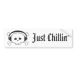 Just Chillin' Skull & Crossbones With Headphones bumper stickers