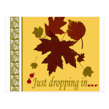 "Just Dropping In" Autumn Postcards