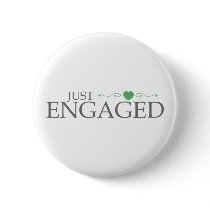 Just Engaged (Green Heart Scroll) Buttons