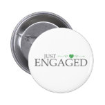 Just Engaged (Green Heart Scroll) Buttons