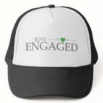 Just Engaged (Green Heart Scroll) Mesh Hats