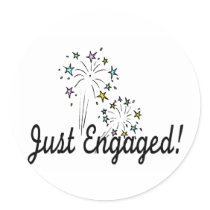 Just Engaged Round Stickers
