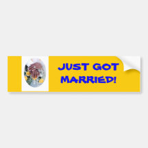JUST GOT MARRIED!   Bumper Sticker