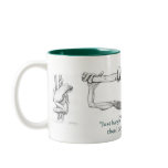 "JUST HANGIN' ON" GREEN FROG Large & small Mugs