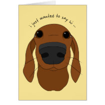 “Just hi” Cute Dog Nose greeting cards cards
