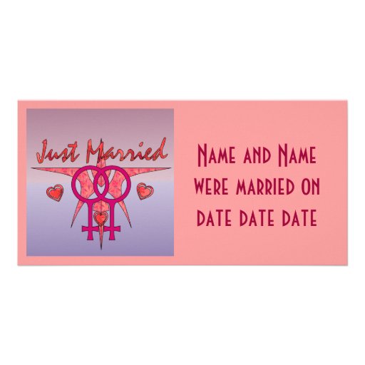 Just Married Abstract Venus Photo Card Template