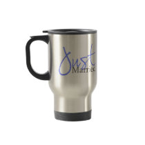 Just Married (Blue Script) Mugs