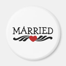 Just Married Bride and Groom Fridge Magnet