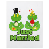 just married bride and groom froggy frogs personalized flyer