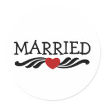 Just Married Bride and Groom stickers