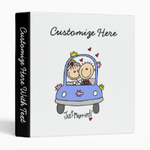 Just Married Bride and Groom T-shirts and Gifts Vinyl Binder