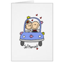 Just Married Bride and Groom T-shirts and Gifts Greeting Card