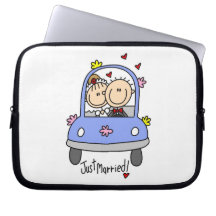 Just Married Bride and Groom T-shirts and Gifts Laptop Computer Sleeve