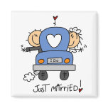 Just Married Bride and Groom T-shirts and Gifts magnets