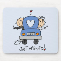 Just Married Bride and Groom T-shirts and Gifts Mouse Mat