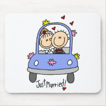 Just Married Bride and Groom T-shirts and Gifts Mousepads
