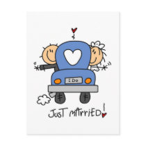 Just Married Bride and Groom T-shirts and Gifts Postcard