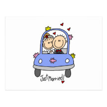 Just Married Bride and Groom T-shirts and Gifts Postcard