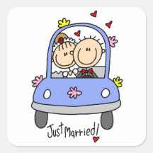 Just Married Bride and Groom T-shirts and Gifts Sticker