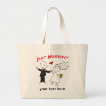 Just Married Bride and Groom Tote Bag