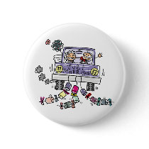 Just Married Bride And Groom Wedding Celebration Button