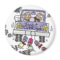 Just Married Bride And Groom Wedding Celebration