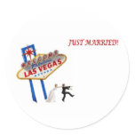 JUST MARRIED BRIDE CHASING GROOM STICKER