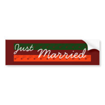 JUST MARRIED BUMPER STICKER