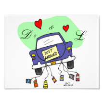 Just Married Car Art Photo
