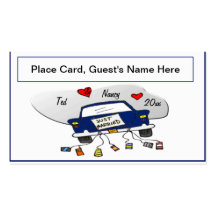 Just Married Car Place Cards Business Card Templates