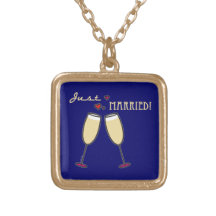 Just Married Champagne Toast Custom Jewelry