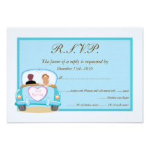 Just Married Classic Car Wedding RSVP Custom Invitations