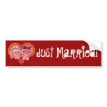 Just Married - Day of the Dead Bumper Sticker