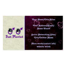 Just Married Formal Gay Male Business Card