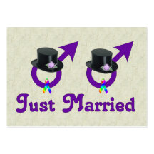 Just Married Formal Gay Male Business Cards