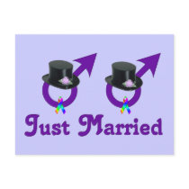Just Married Formal Gay Male Post Cards