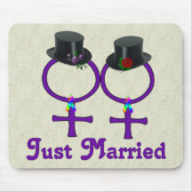 Just Married Formal Lesbian Mousepads