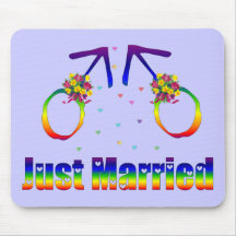 Just Married Gay Men Mouse Mats