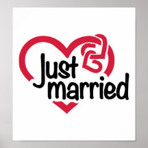 Just married heart posters
