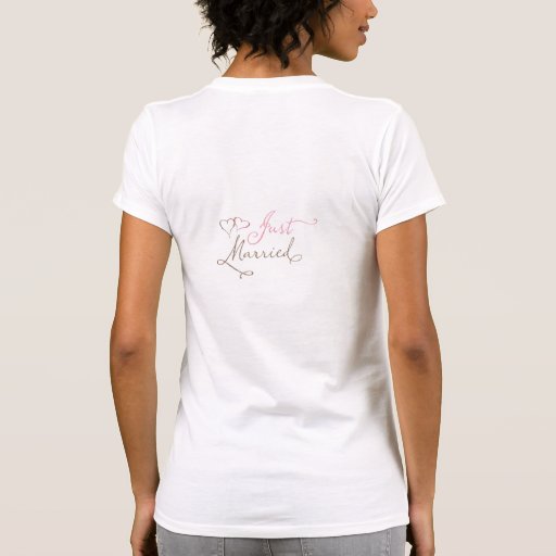 Just Married in chocolate and pink Tee Shirt