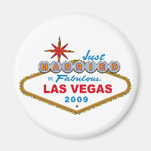 Just Married In Fabulous Las Vegas 2009 Refrigerator Magnets