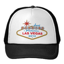 Just Married In Fabulous Las Vegas 2012 Vegas Sign Mesh Hats