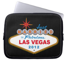 Just Married In Fabulous Las Vegas 2012 Vegas Sign Computer Sleeves