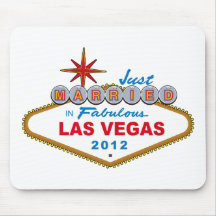 Just Married In Fabulous Las Vegas 2012 Vegas Sign Mouse Pad