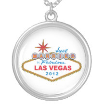 Just Married In Fabulous Las Vegas 2012 Vegas Sign Pendant