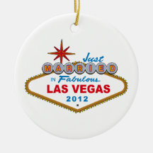 Just Married In Fabulous Las Vegas 2012 Vegas Sign Ornaments