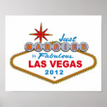 Just Married In Fabulous Las Vegas 2012 Vegas Sign Poster