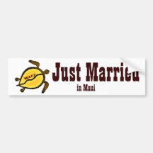 Just Married in Maui, Hawaii Bumper Sticker