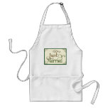 Just Married in swirl fun font aprons